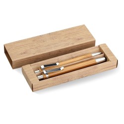 Coffret Stylo et Crayon en Bambou - Élégance Écologique