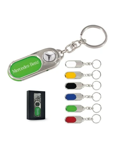 PORTE-CLES METAL + INSERT PLASTIQUE EN BOITE INDIVIDUELLE