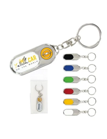 PORTE-CLES METAL + INSERT PLASTIQUE