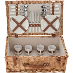 Panier pique-nique en osier personnalisé pour 4 personnes - Levin