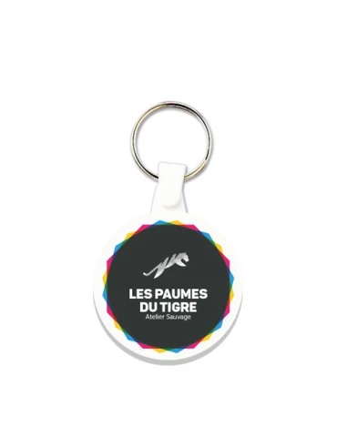PORTE CLES PLASTIQUE SOUPLE ROND Ø41 mm (anneau 25 mm)