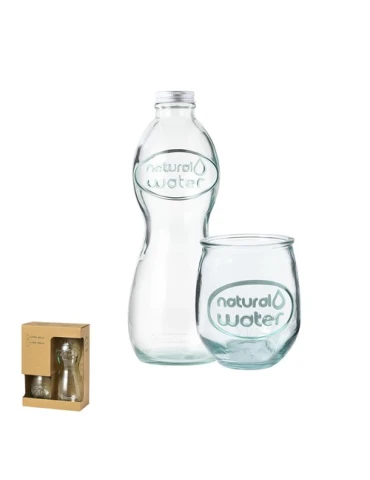 Set de Bouteille et Verres en Verre Recyclé Personnalisés pas cher - Hasleg
