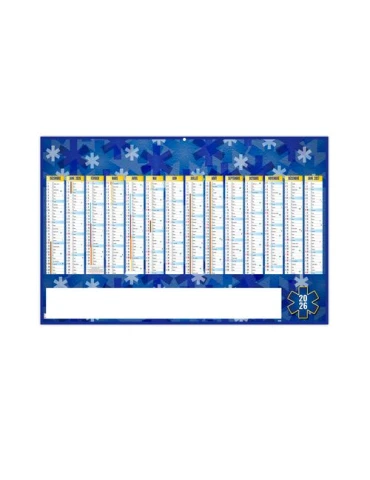 CROIX BLEUE 2026 - MAXI 650 x 405 mm - LEGER 400G - DOS MONDE - SANS MARQUAGE - 1 TROU EN TETE