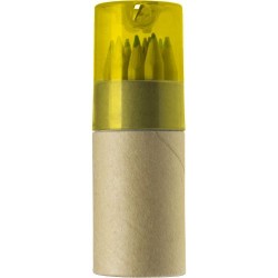 Tube de 12 crayons Terrence avec taille-crayon