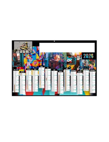 ART DE LA RUE 2026 - MAXI 650 x 405 mm - LEGER 400G - DOS MONDE - SANS MARQUAGE - 1 TROU EN TETE