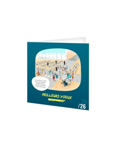 CARTE DE VOEUX - SOURIRE 2026 AVEC ENVELOPPE - SANS MARQUAGE