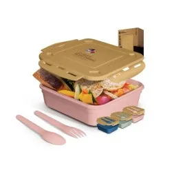 Boîte Repas Éco-Responsable 1.2L avec Couvercle, Cuillère et Fourchette - Cadeaux d'Entreprise