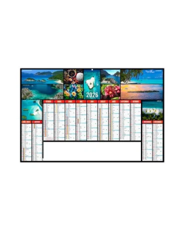 ATOLLS 2026 - MAXI 650 x 405 mm - LEGER 400G RECTO SEUL - SANS MARQUAGE - 1 TROU EN TETE