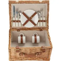 Panier pique-nique en osier personnalisé pratique pour 2 personnes - Effie