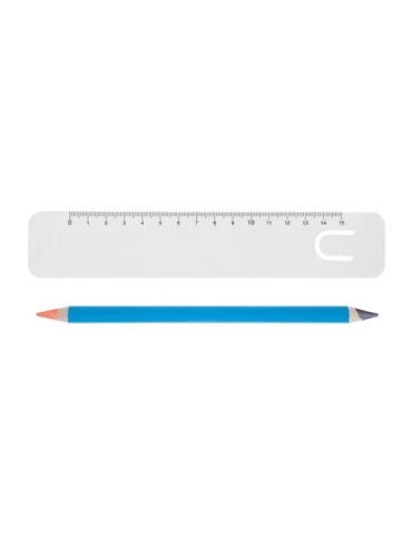 Kit Bureau Bi-Couleur Personnalisable avec Règle et Crayon - Pantone BUR HB-FL