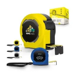 Mètre Ruban Jaune Pratique 5 m x 19 mm en Coque Plastique - Outil Publicitaire Personnalisé