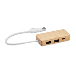 Hub USB 3 Ports en Bambou HUBBAM - Écologique et Pratique