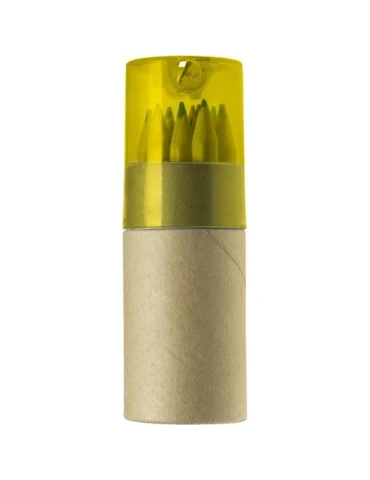 Tube cartonné de 12 crayons de couleur personnalisés Terrence
