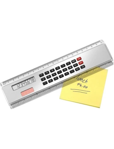 Règle en plastique personnalisée de 20 cm avec calculatrice solaire Heather