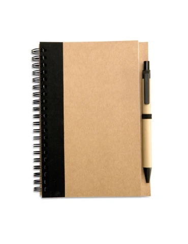 Bloc-notes recyclé avec stylo écologique SONORA PLUS