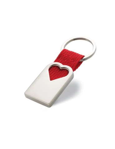 Porte-clé en métal cœur personnalisé BONHEUR