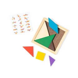 Puzzle Tangram en Bois Multicolore