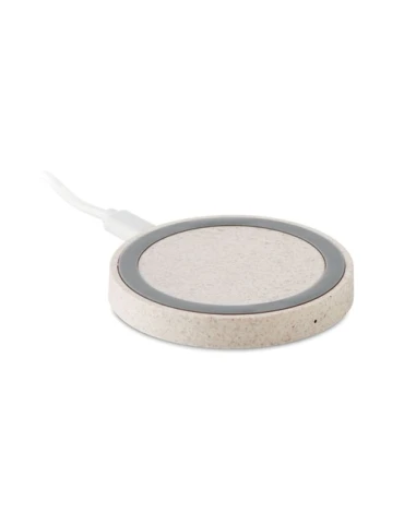 Chargeur écologique sans fil personnalisable en paille de blé/ABS - PLATO+