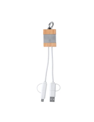 Câble de Charge Écologique Personnalisé en Bambou et Aluminium Recyclé - Desak