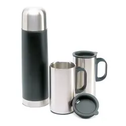 Bouteille thermos écologique avec 2 tasses - ISOSET