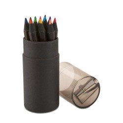 12 Crayons de Couleurs Noirs BLOCKY - Idéal pour Offrir