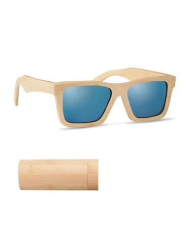 Lunettes de soleil personnalisées en bambou avec étui WANAKA
