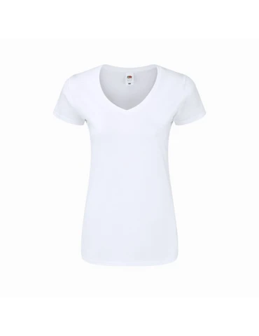 T-Shirt Femme Blanc V-Neck Confort et Style Personnalisé Iconic