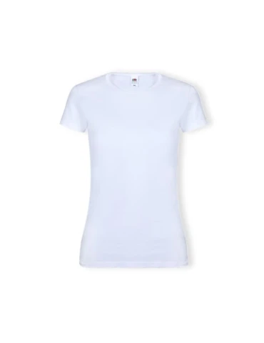 T-Shirt Femme Blanc Personnalisé Écologique Pas Cher - Fruit Of The Loom Iconic