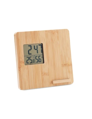 Station météo personnalisée en bambou - Décoration et chargeur FERREL