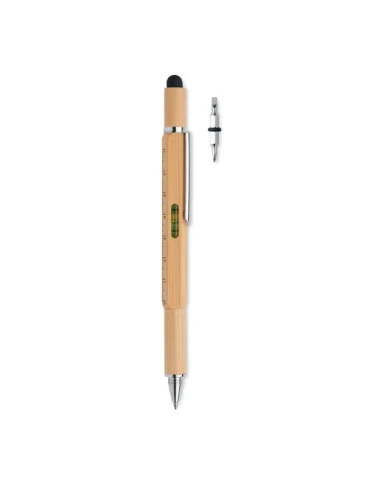 Stylo à bulle de niveau multifonction en bambou personnalisé TOOLBAM