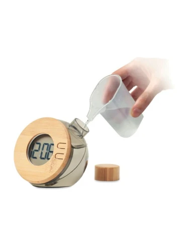 Horloge LCD à eau écologique en bambou personnalisée - DROPPY LUX