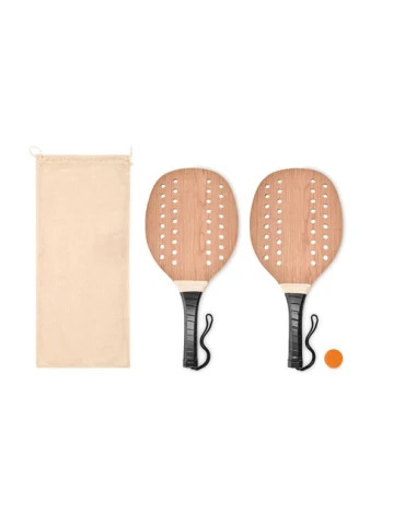 Set de beach tennis en bois de rose personnalisé - PALAS