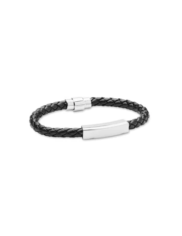 Bracelet tressé personnalisable en simili cuir FAULETI