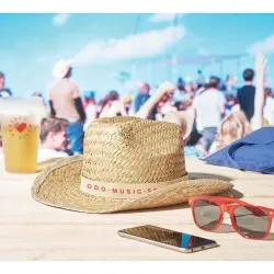 Chapeau de cow-boy publicitaire en paille TEXAS