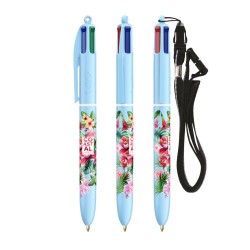 BIC® 4 Couleurs® Pastel + Lanyard - Écriture Créative