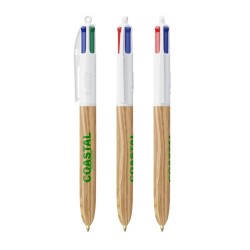 Stylo BIC® 4 Couleurs Wood Style - Élégance Durable