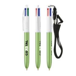 BIC® 4 Colours Glacé avec Lanyard - Stylo Multicouleur