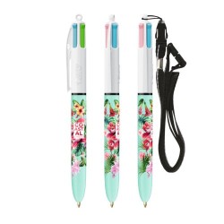 Stylo BIC® 4 Couleurs Fashion avec Lanyard - Pratique et Élégant