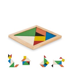 Puzzle Tangram en Bois Coloré - Jeu de Patience