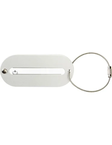 Étiquette de valise personnalisable en aluminium - Isa, accessoire publicitaire
