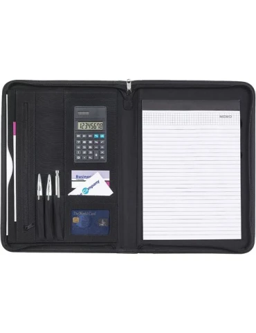 Conférencier zippé A4 en microfibre personnalisable Rianna