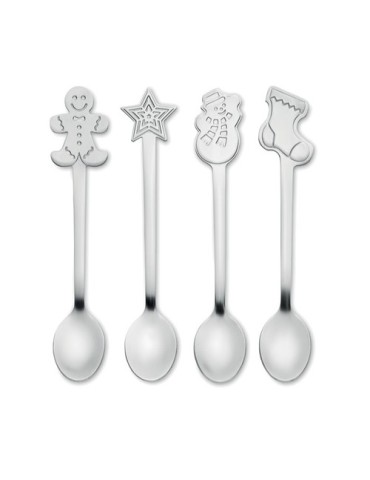 Set de 4 Cuillères à Thé de Noël CHIP SET