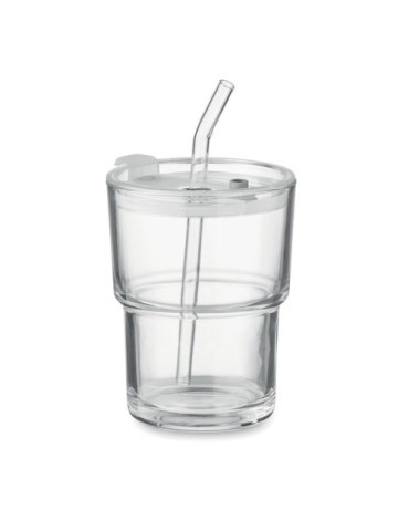 Gobelet verre et paille 400ml SIP