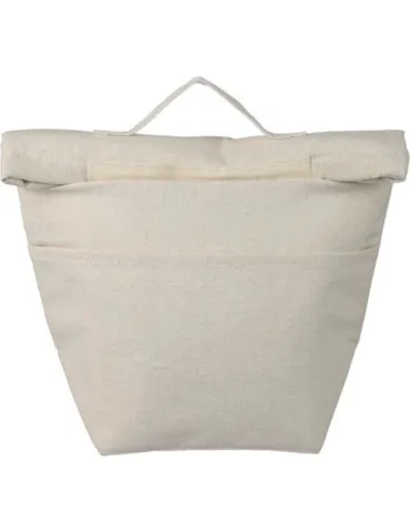 Sac isotherme écologique en coton recyclé 220 g/m² - Faith  
Batterie sans fil publicitaire 5 000 mAh - Powerwave Brandcharger