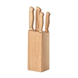 Set de 5 Couteaux Gourmet avec Socle Élégant