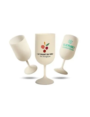 Verre à pied réutilisable écologique en bio-composite 18 cl Ras Bord
