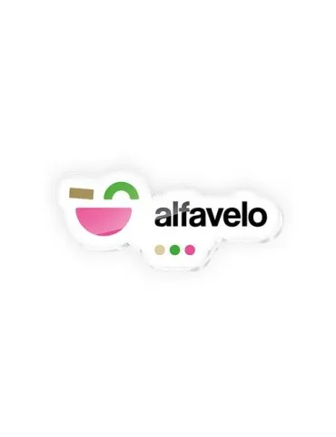 Badge publicitaire écologique en plastique (PMMA) avec aimant, format maxi 20 cm2
