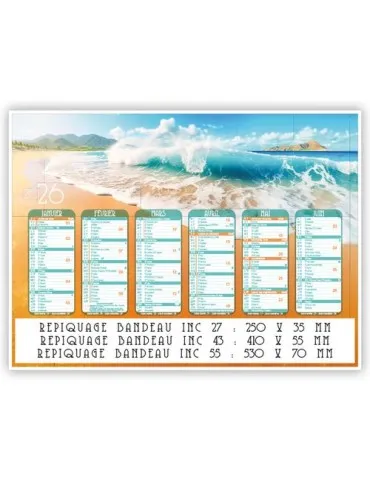 PLAGES DE REVES | Calendrier bancaire thématique 2026