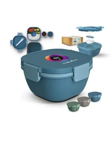 BOITE A REPAS (LUNCH BOX) MULTI-COMPARTIMENTS AVEC FOURCHETTE