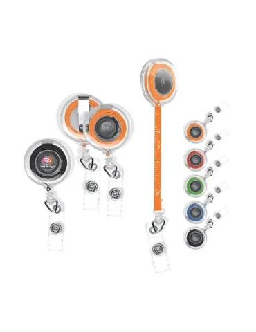 BADGE : PORTE-BADGES RETRACTABLE AVEC METRE RUBAN SOUPLE 1 m